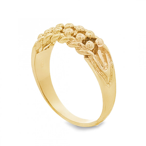 9ct Yellow Gold Shot Ring - Size V - 7mm