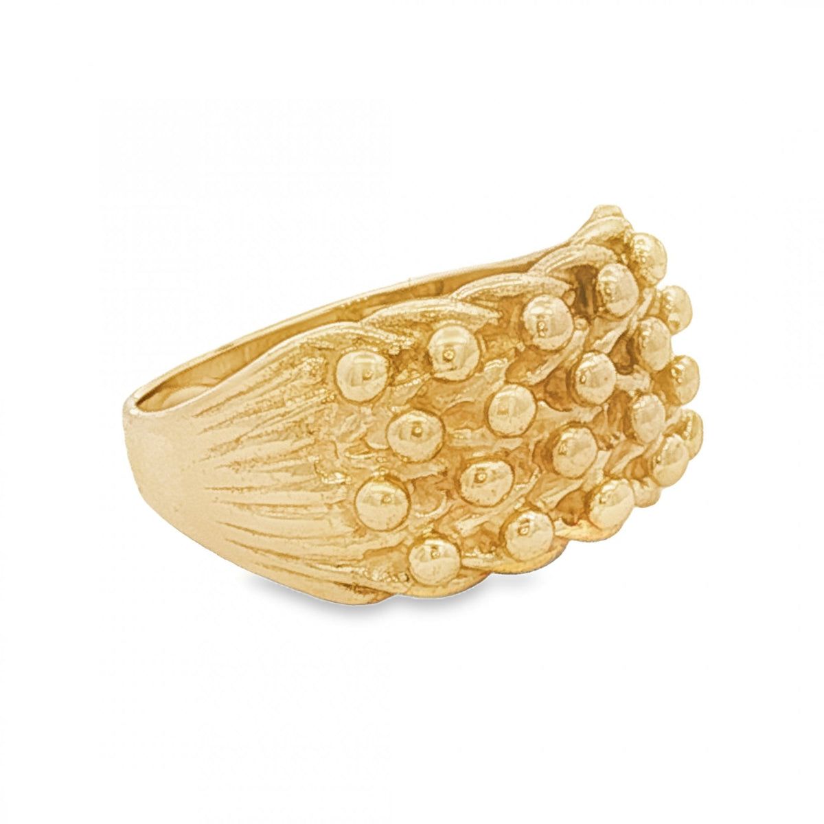 9ct Yellow Gold Shot Ring - Size Q - 11mm