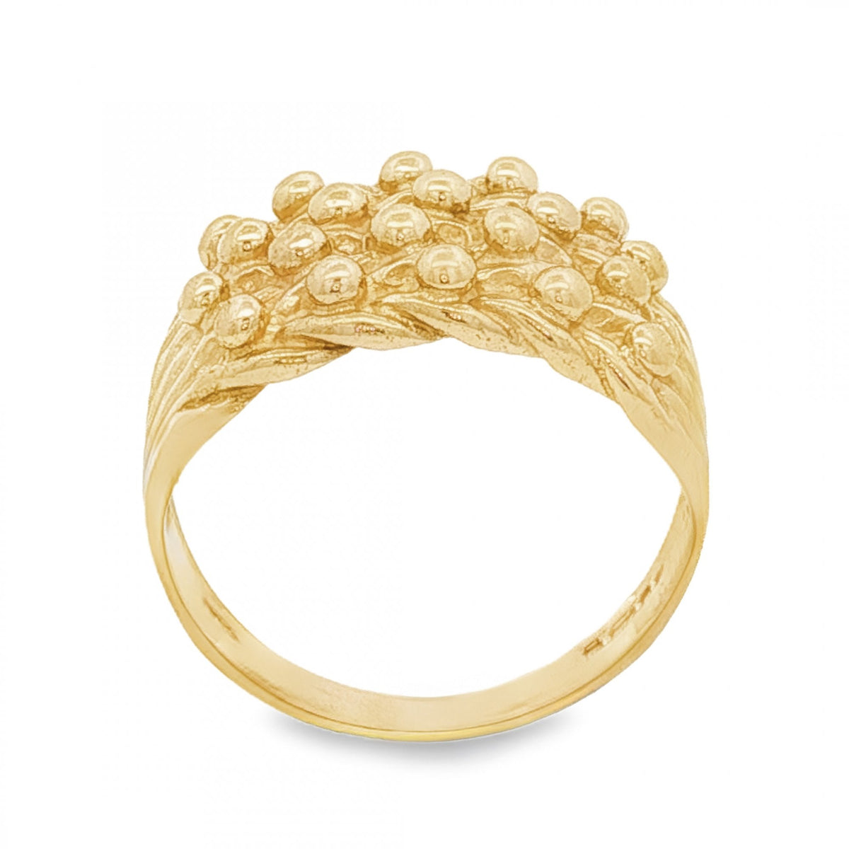 9ct Yellow Gold Shot Ring - Size Q - 11mm