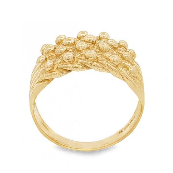 9ct Yellow Gold Shot Ring - Size Q - 11mm