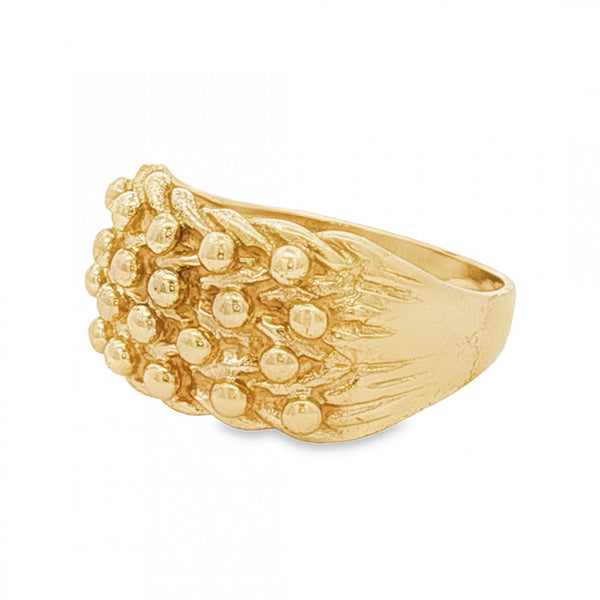 9ct Yellow Gold Shot Ring - Size Q - 11mm