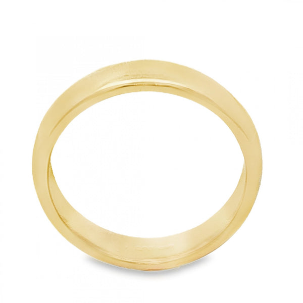 9ct Yellow Gold D-Shape Wedding Band - Size Z - 6mm