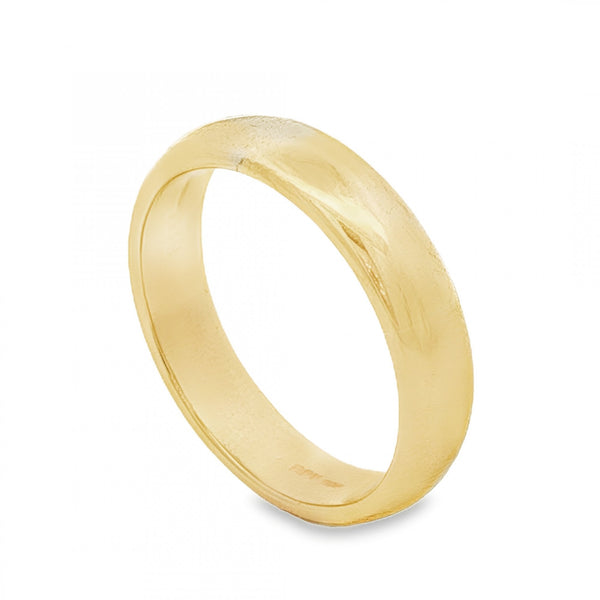 9ct Yellow Gold D-Shape Wedding Band - Size Z - 6mm