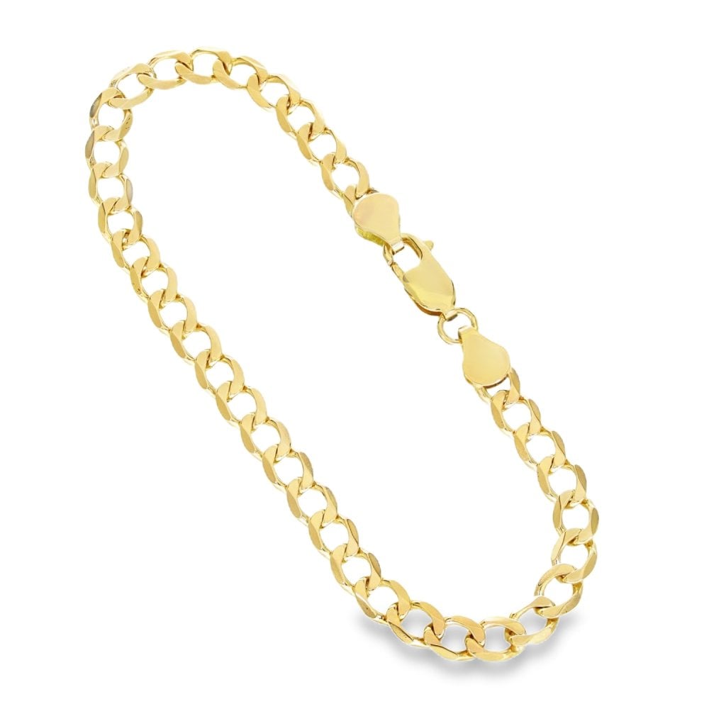 9ct Yellow Gold Curb Bracelet - 8" - 8.5g