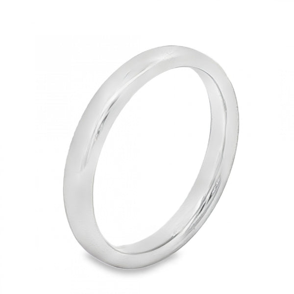 18ct White Gold Court-Shape Wedding Band - Size K - 3mm