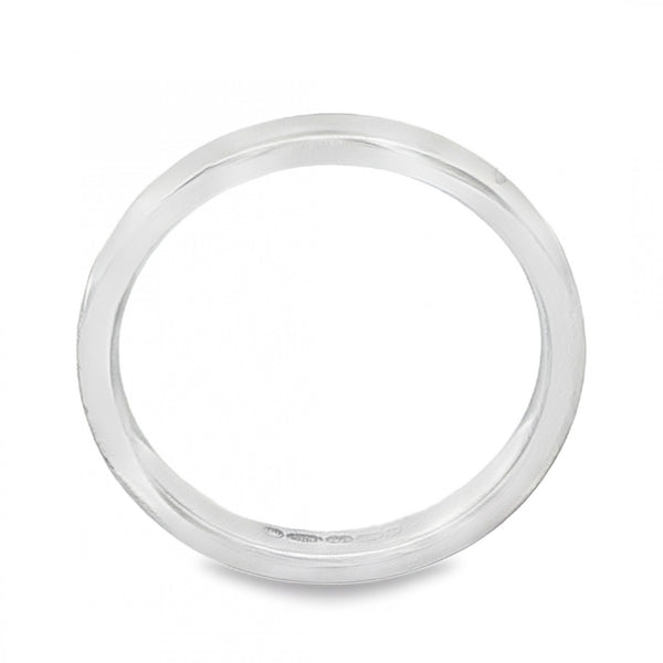 18ct White Gold Court-Shape Wedding Band - Size K - 3mm