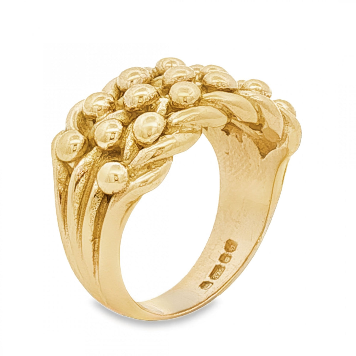9ct Yellow Gold Shot Ring - Size M½ - 12mm