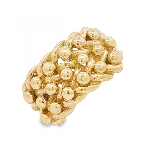 9ct Yellow Gold Shot Ring - Size M½ - 12mm