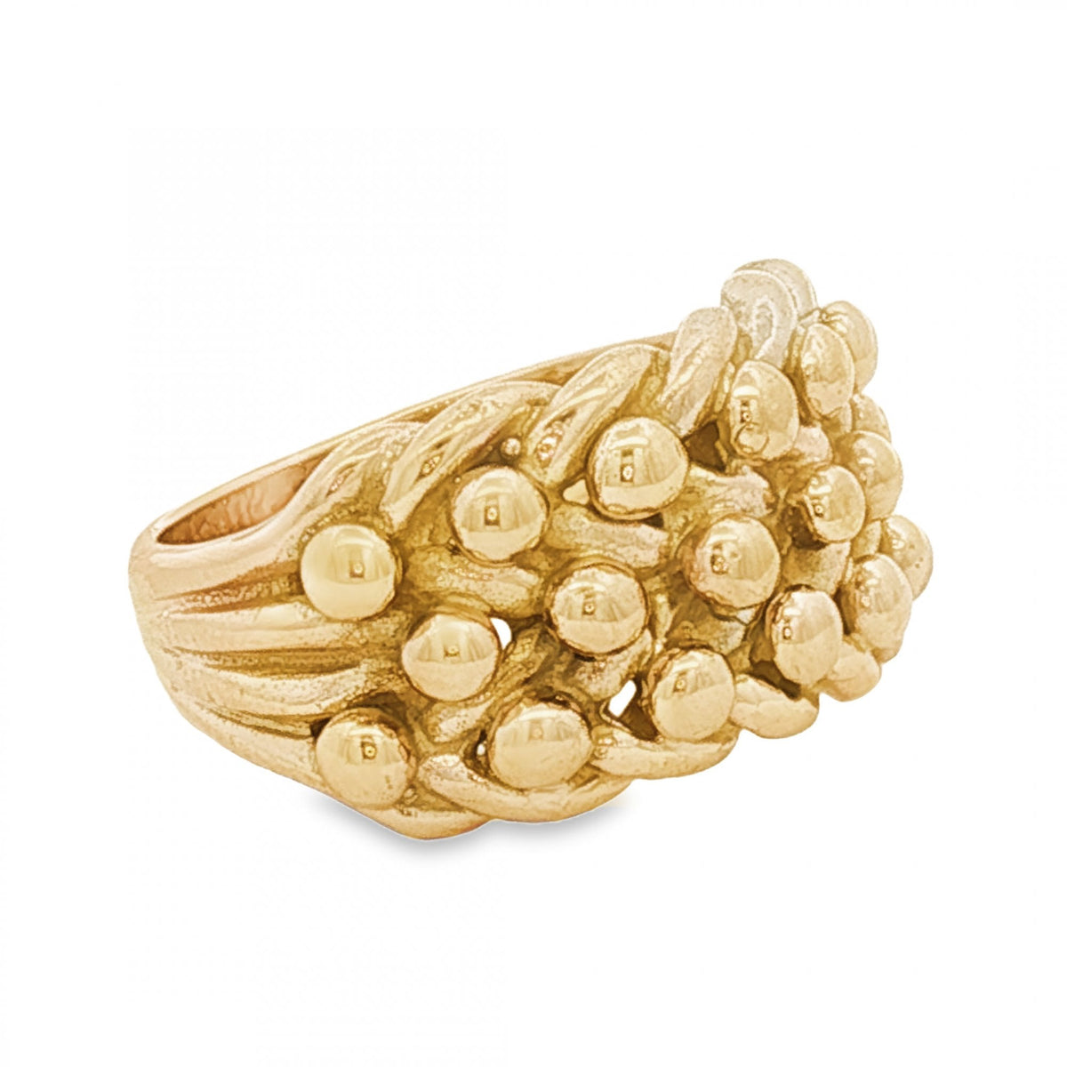 9ct Yellow Gold Shot Ring - Size M½ - 12mm