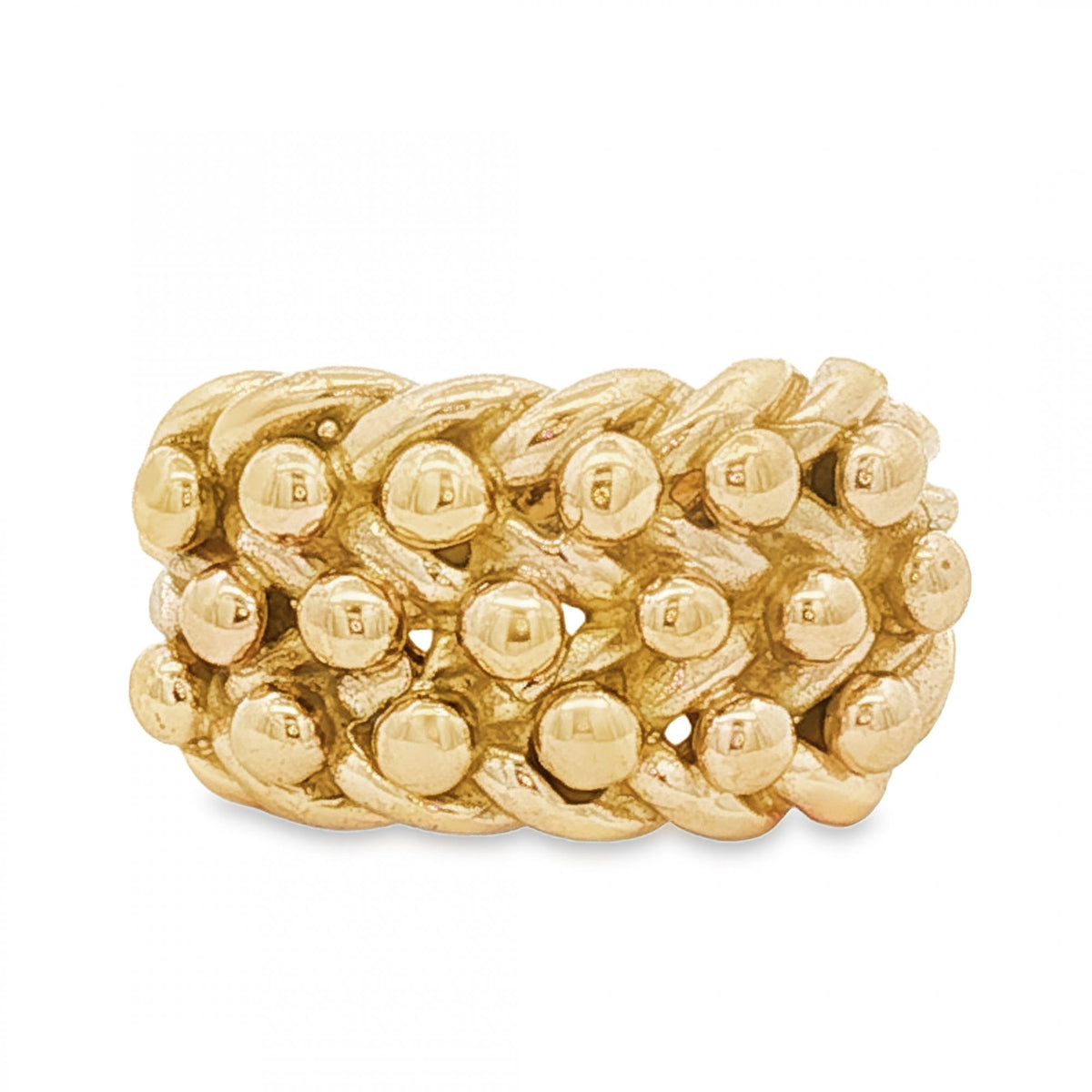 9ct Yellow Gold Shot Ring - Size M½ - 12mm