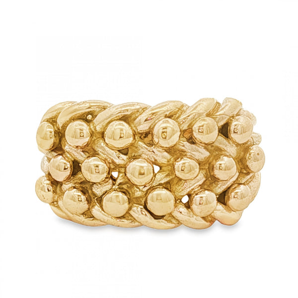 9ct Yellow Gold Shot Ring - Size M½ - 12mm