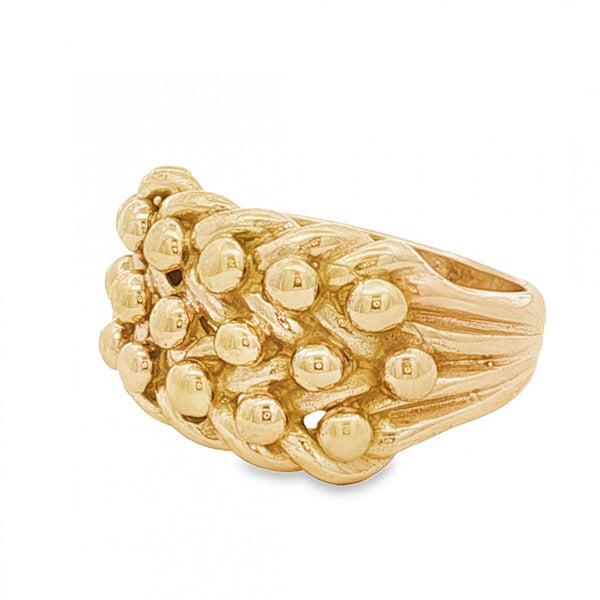 9ct Yellow Gold Shot Ring - Size M½ - 12mm