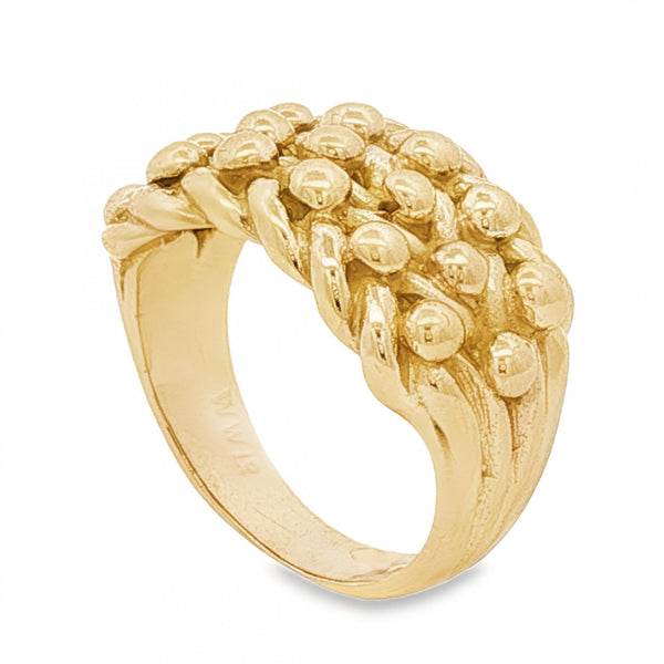 9ct Yellow Gold Shot Ring - Size M½ - 12mm