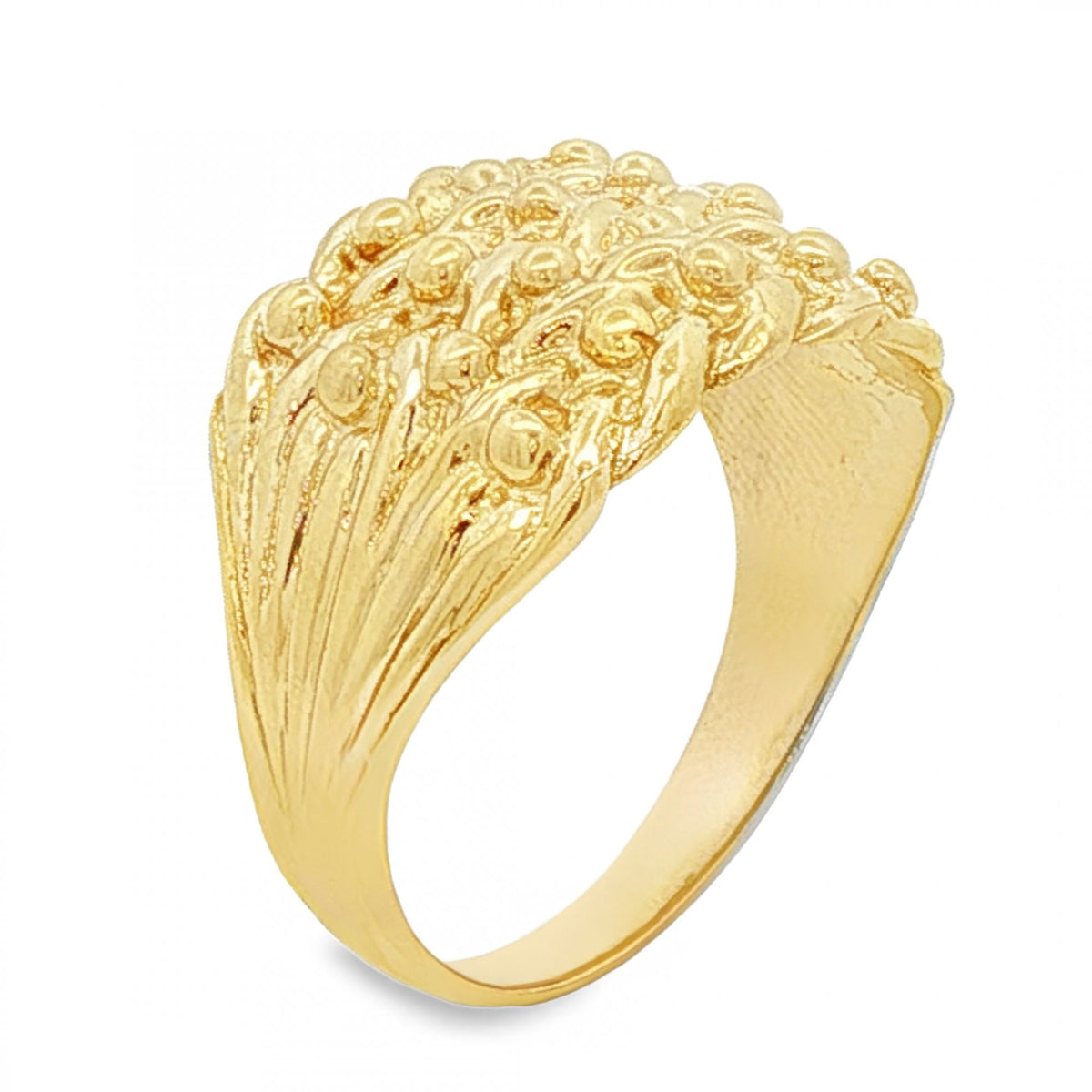 9ct Yellow Gold Shot Ring - Size R - 13mm