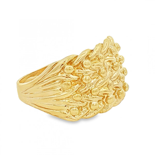 9ct Yellow Gold Shot Ring - Size R - 13mm