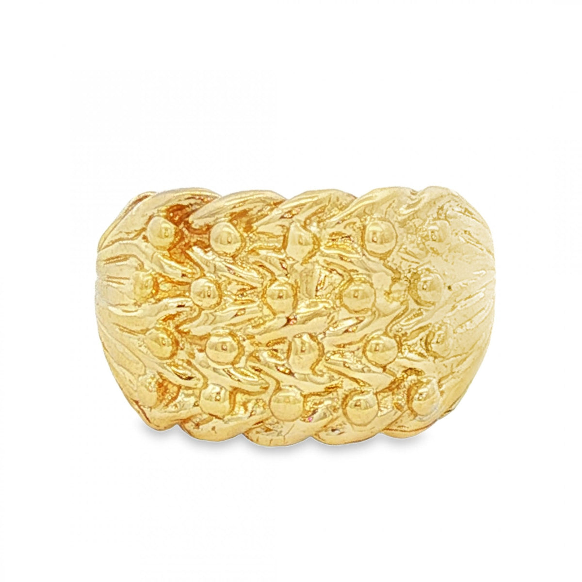 9ct Yellow Gold Shot Ring - Size R - 13mm
