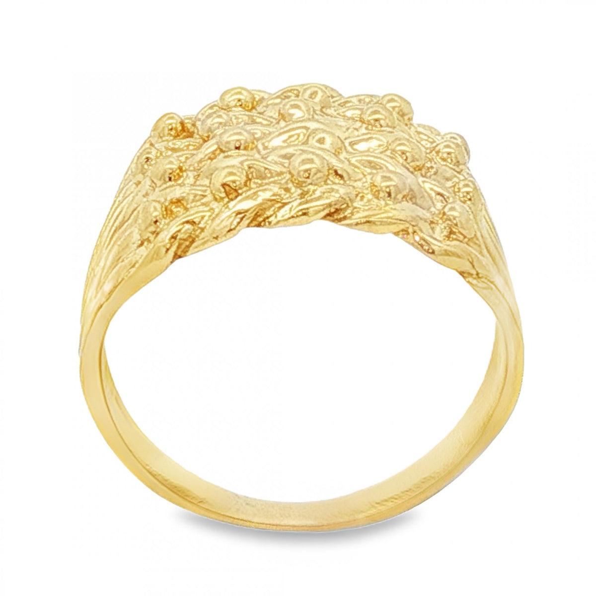 9ct Yellow Gold Shot Ring - Size R - 13mm