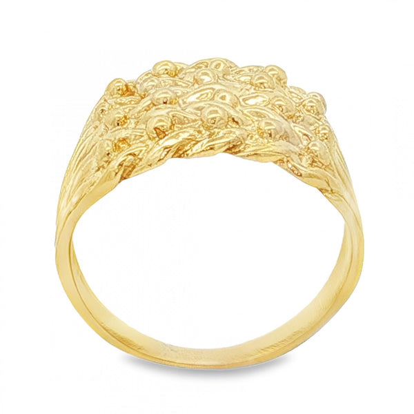 9ct Yellow Gold Shot Ring - Size R - 13mm