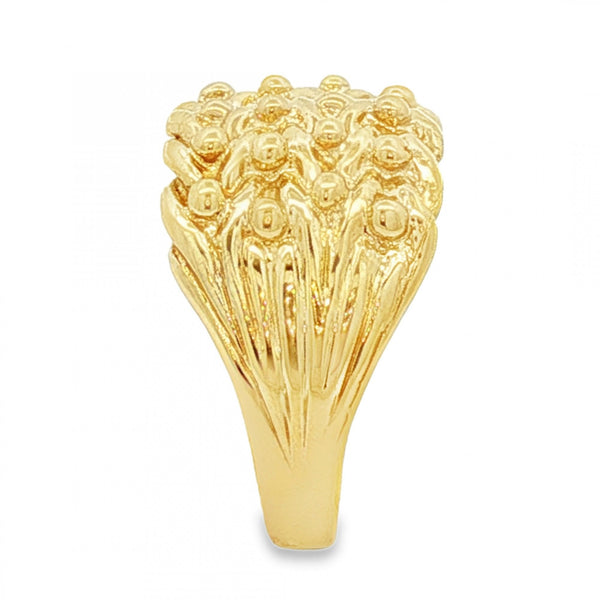 9ct Yellow Gold Shot Ring - Size R - 13mm