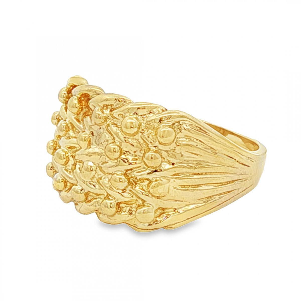 9ct Yellow Gold Shot Ring - Size R - 13mm