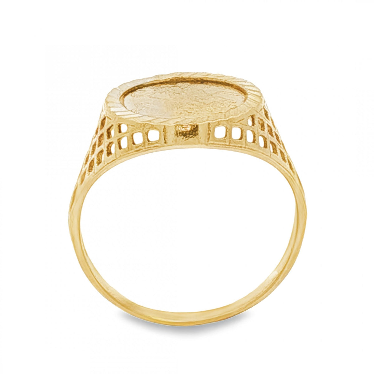 9ct Yellow Gold St. George Coin Ring - Size N - 12mm