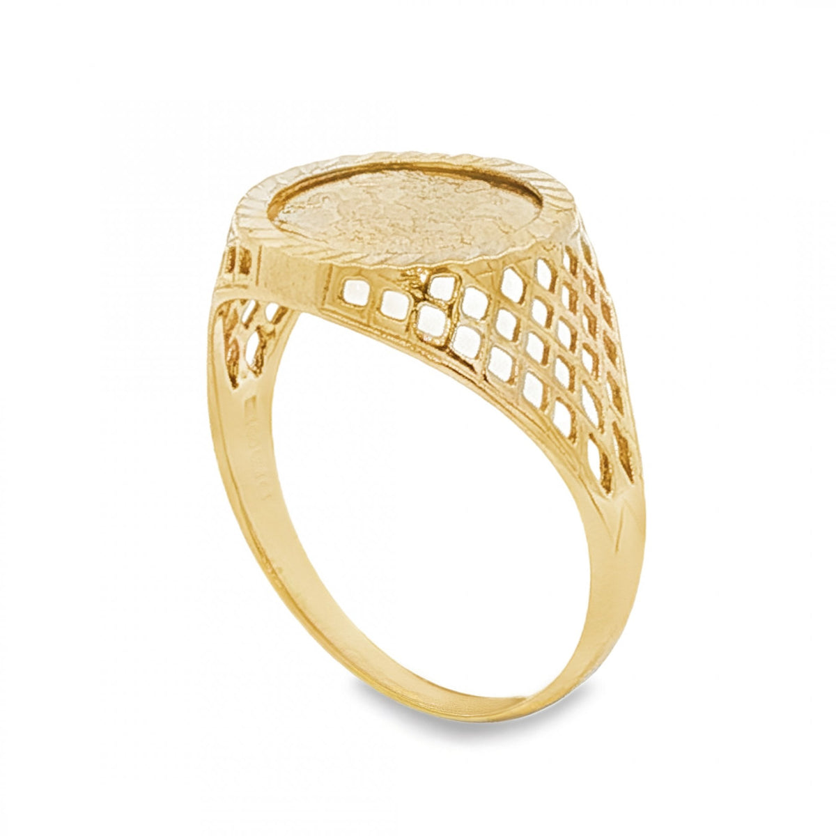9ct Yellow Gold St. George Coin Ring - Size N - 12mm