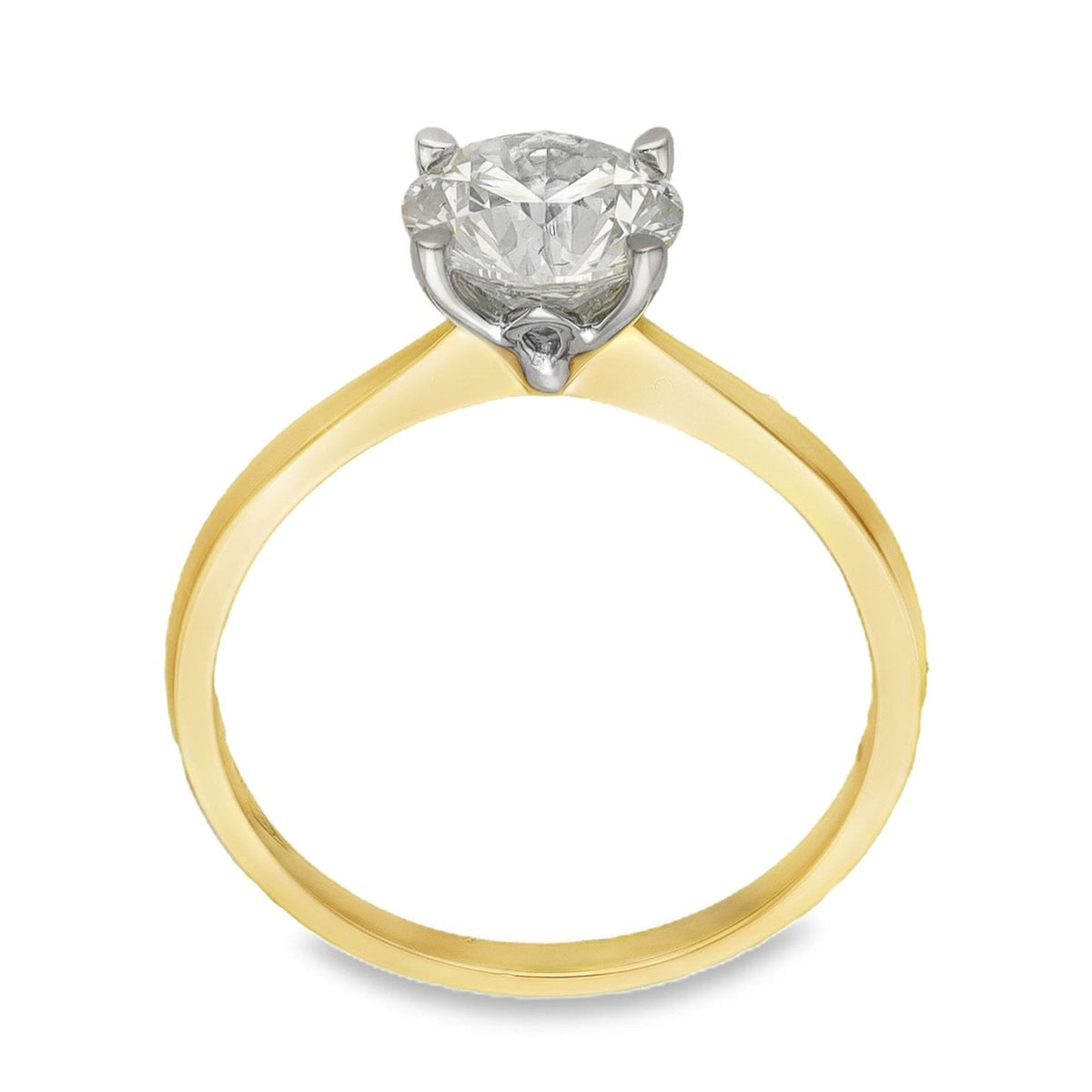 18ct Yellow Gold Certified Diamond Engagement Ring - Size M½