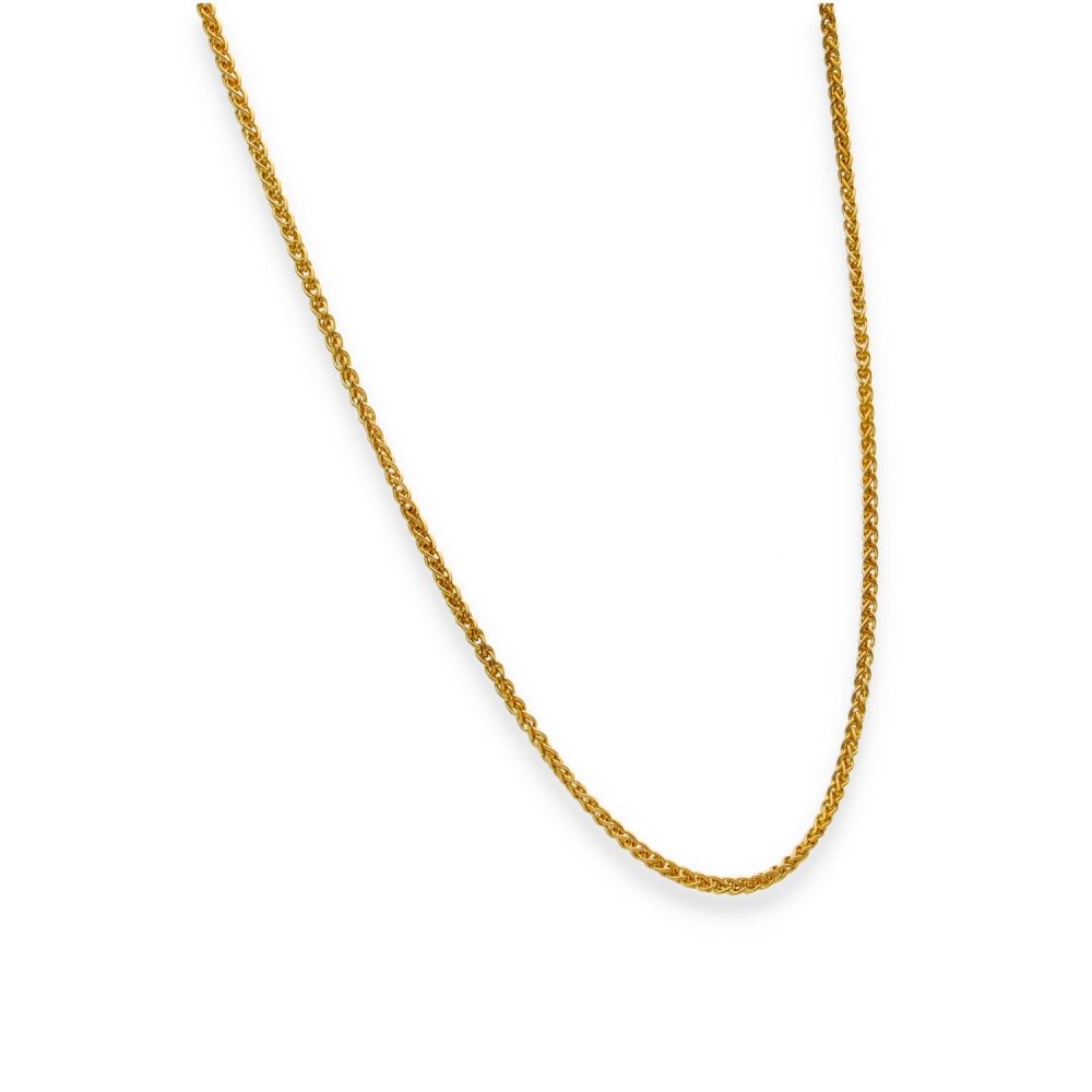 9ct Yellow Gold Fine Spiga Chain - 18" - 2.4g