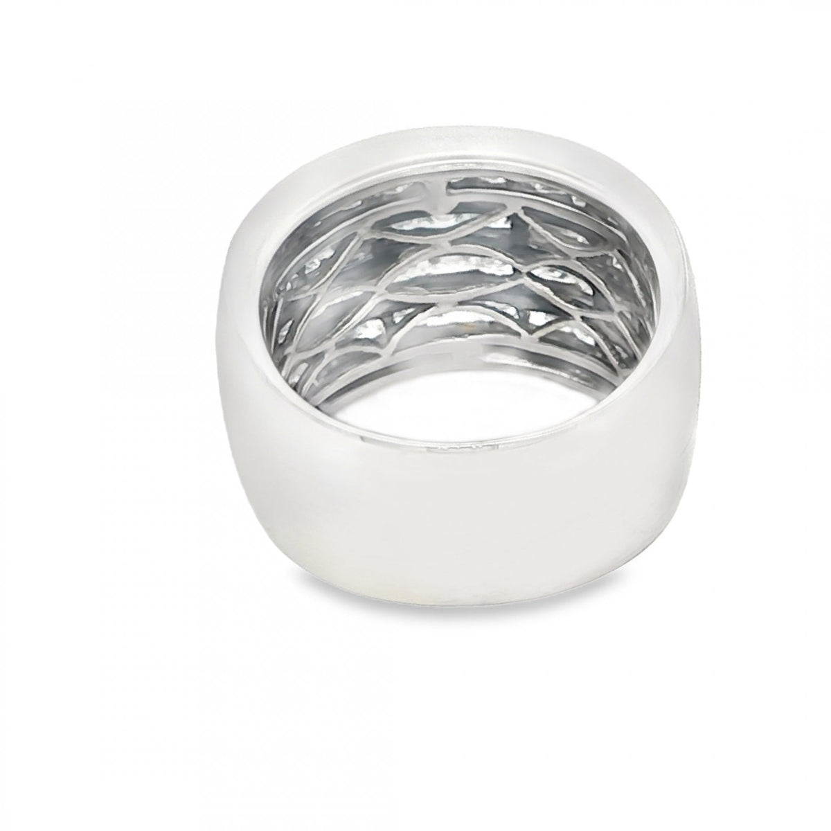 18ct White Gold Diamond Row Cluster Ring - Size N - 3.96ct