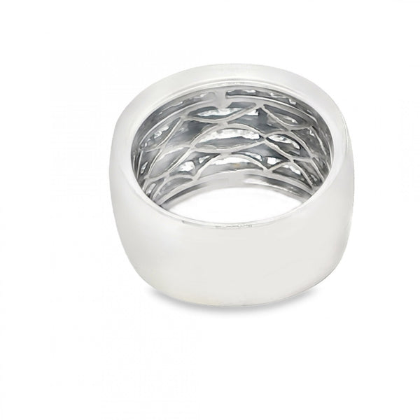 18ct White Gold Diamond Row Cluster Ring - Size N - 3.96ct