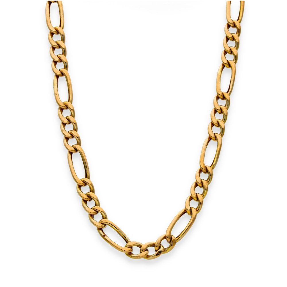 9ct Yellow Gold Figaro Chain - 21" - 14.3g