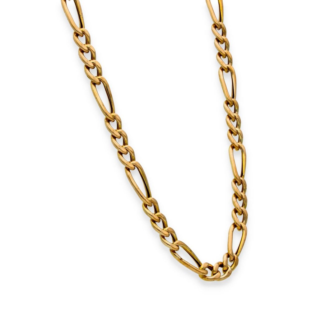 9ct Yellow Gold Figaro Chain - 21" - 14.3g