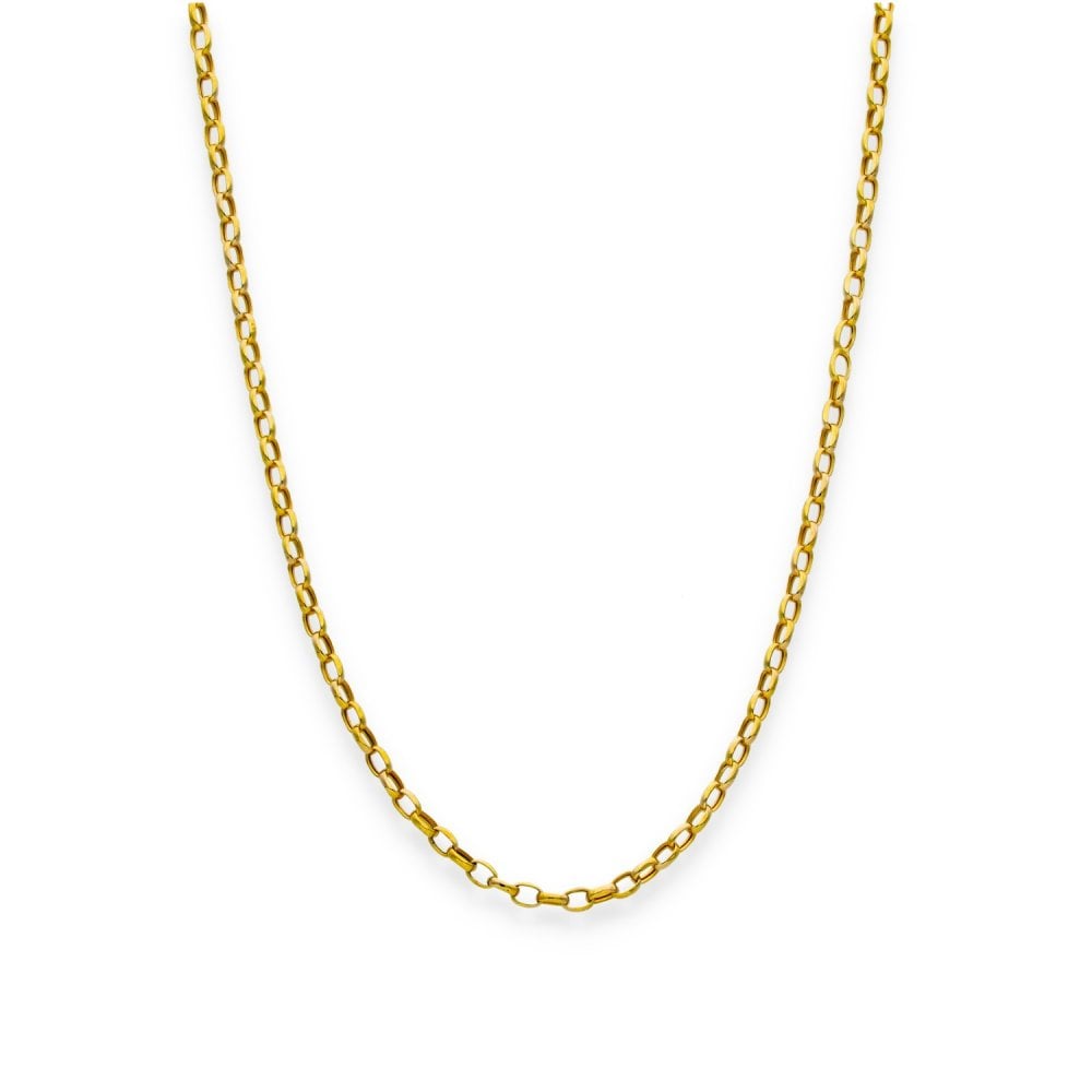 9ct Yellow Gold Oval Belcher Chain - 22" - 1.6g