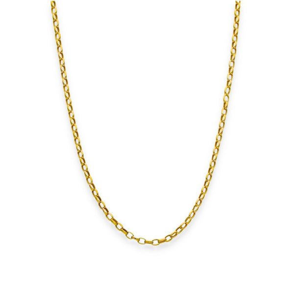 9ct Yellow Gold Oval Belcher Chain - 22" - 1.6g