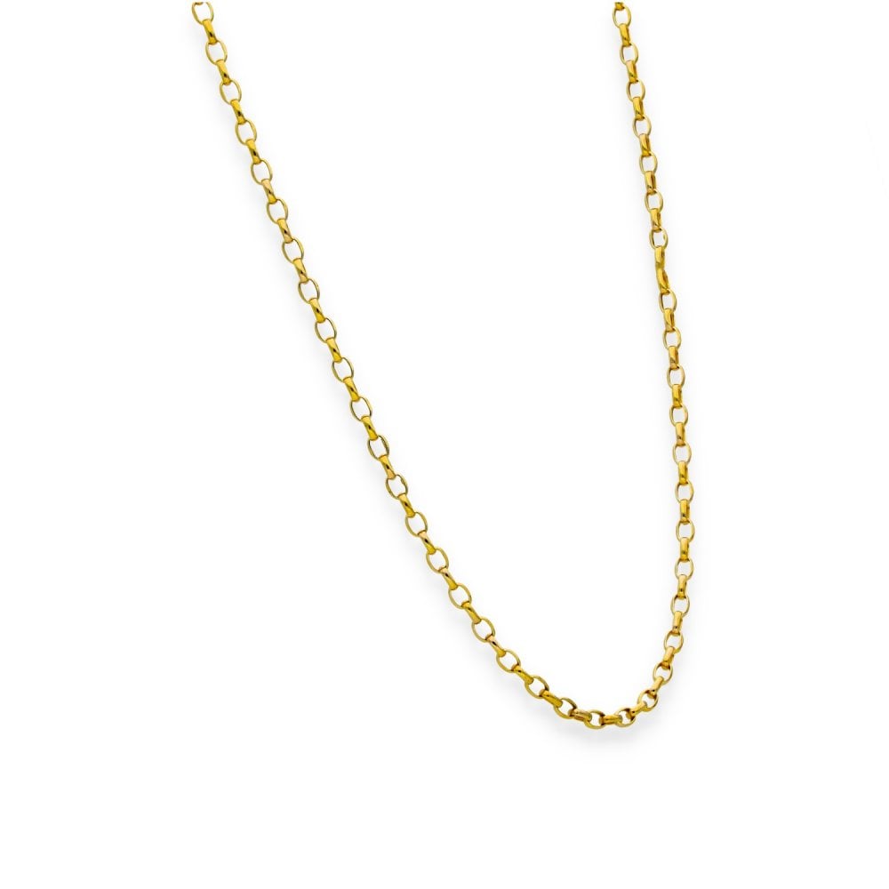 9ct Yellow Gold Oval Belcher Chain - 22" - 1.6g