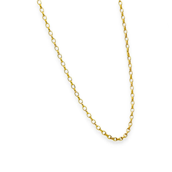 9ct Yellow Gold Oval Belcher Chain - 22" - 1.6g