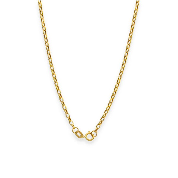 9ct Yellow Gold Oval Belcher Chain - 22" - 1.6g