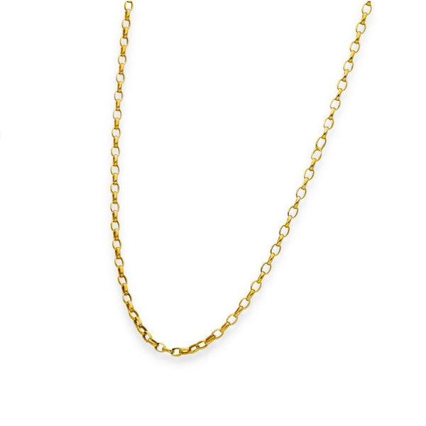 9ct Yellow Gold Oval Belcher Chain - 22" - 1.6g