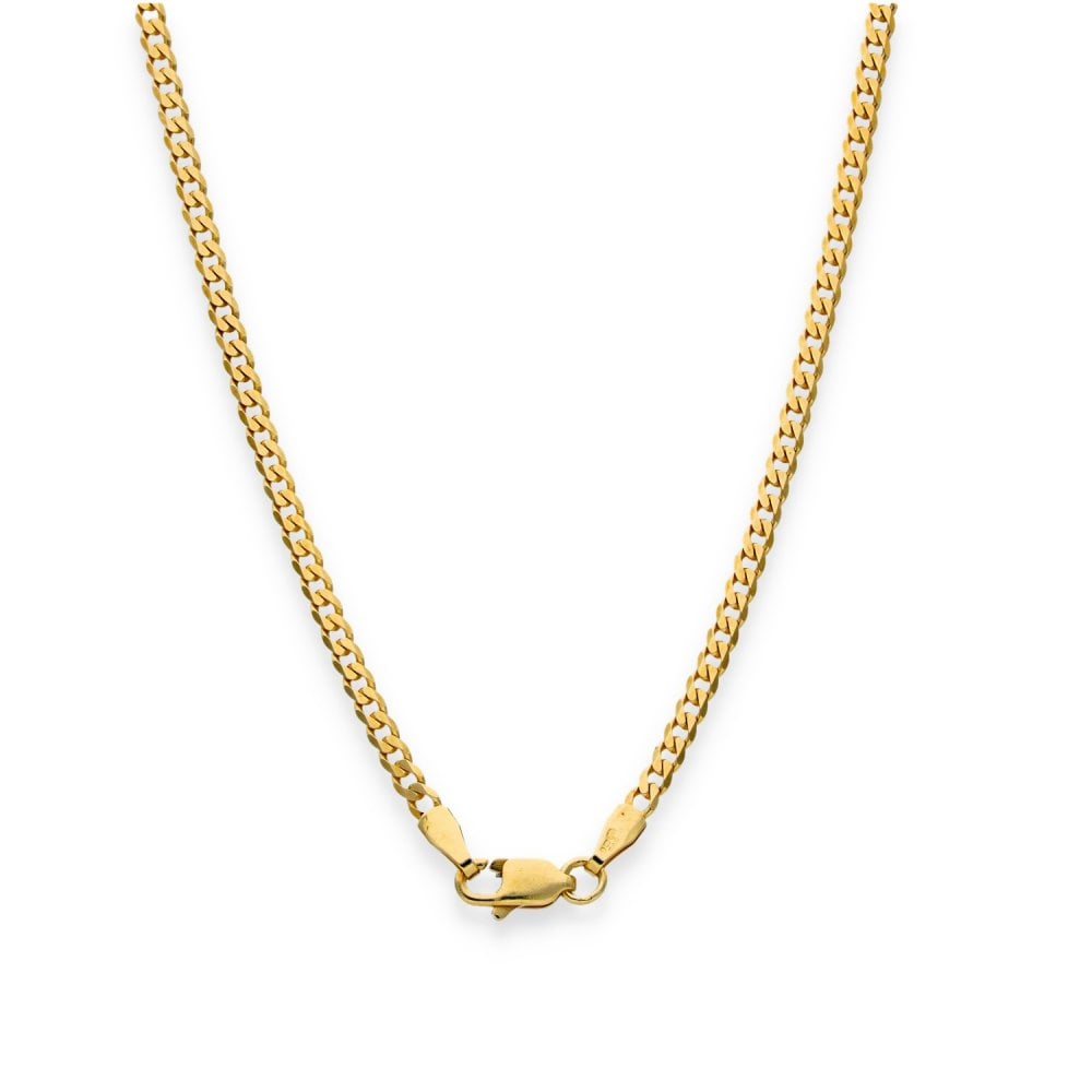 9ct Yellow Gold Fine Curb Chain - 16" - 3.5g