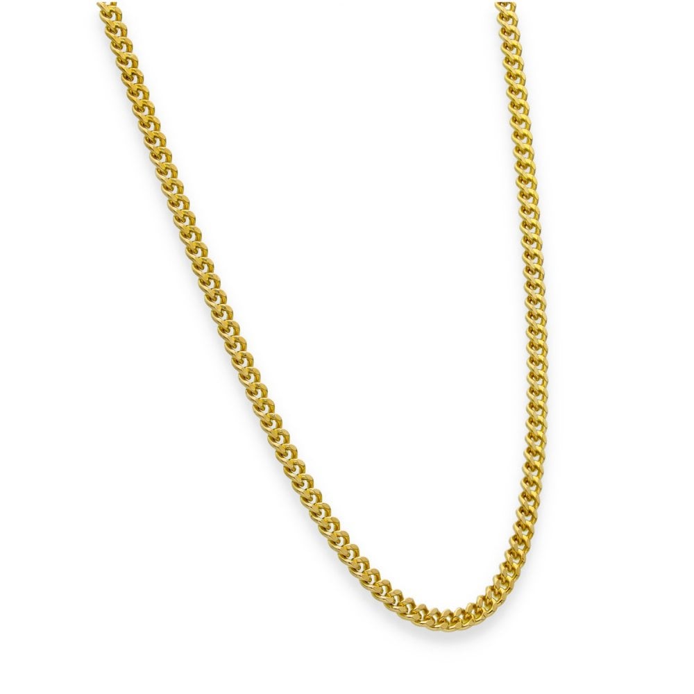9ct Yellow Gold Fine Closed Curb Chain - 21" - 11.6g