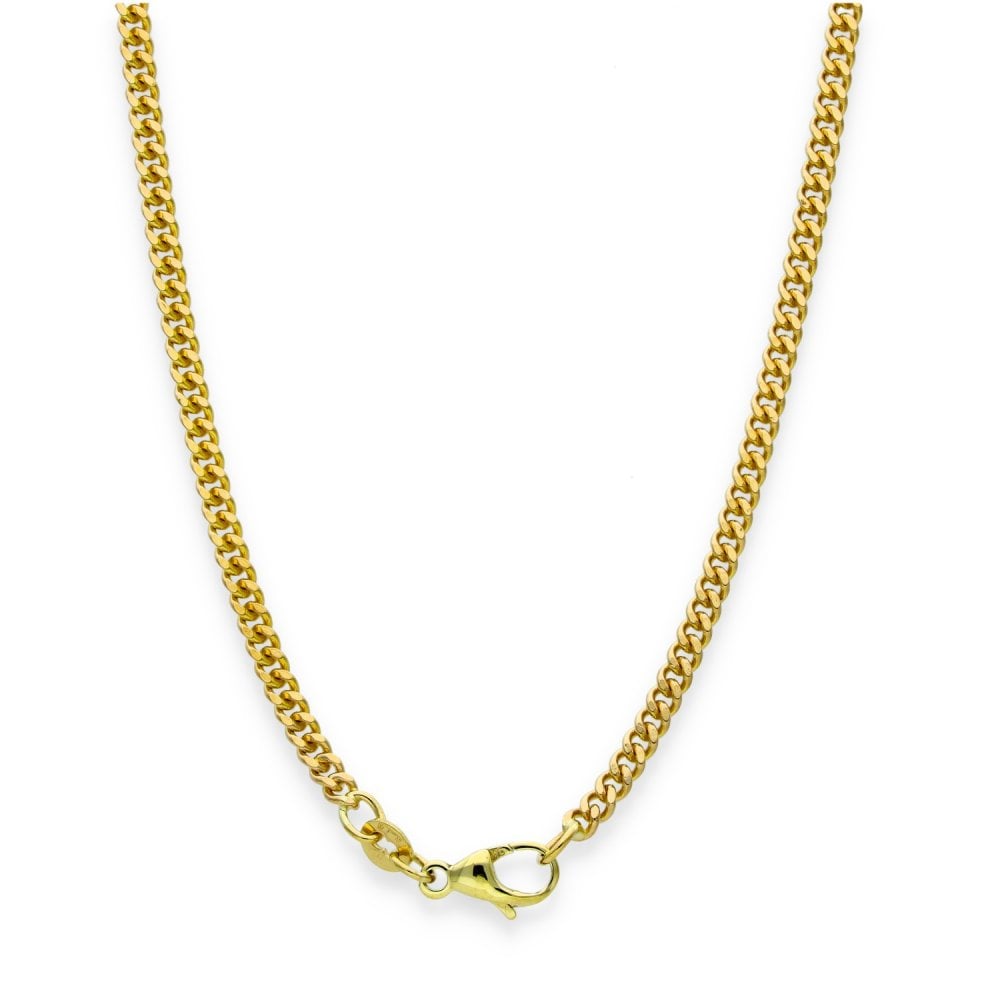 9ct Yellow Gold Fine Closed Curb Chain - 21" - 11.6g