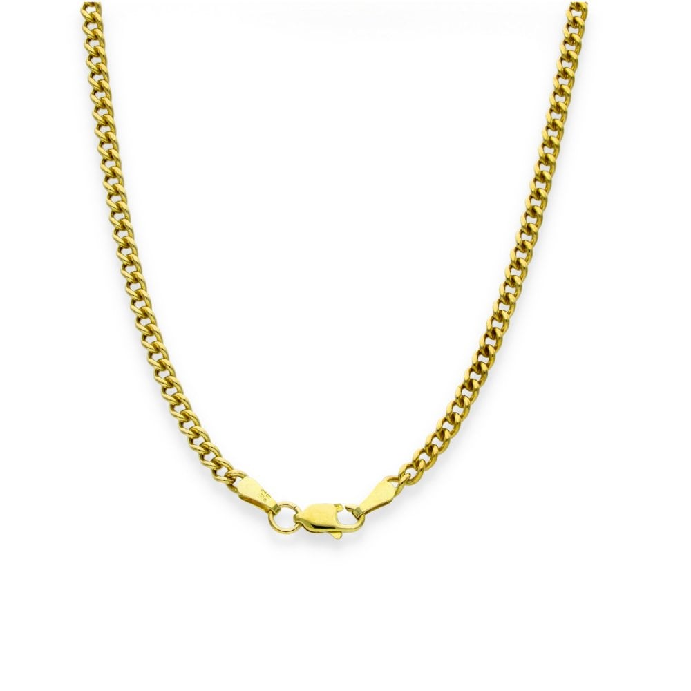 9ct Yellow Gold Open Curb Chain - 16.5" - 8.9g