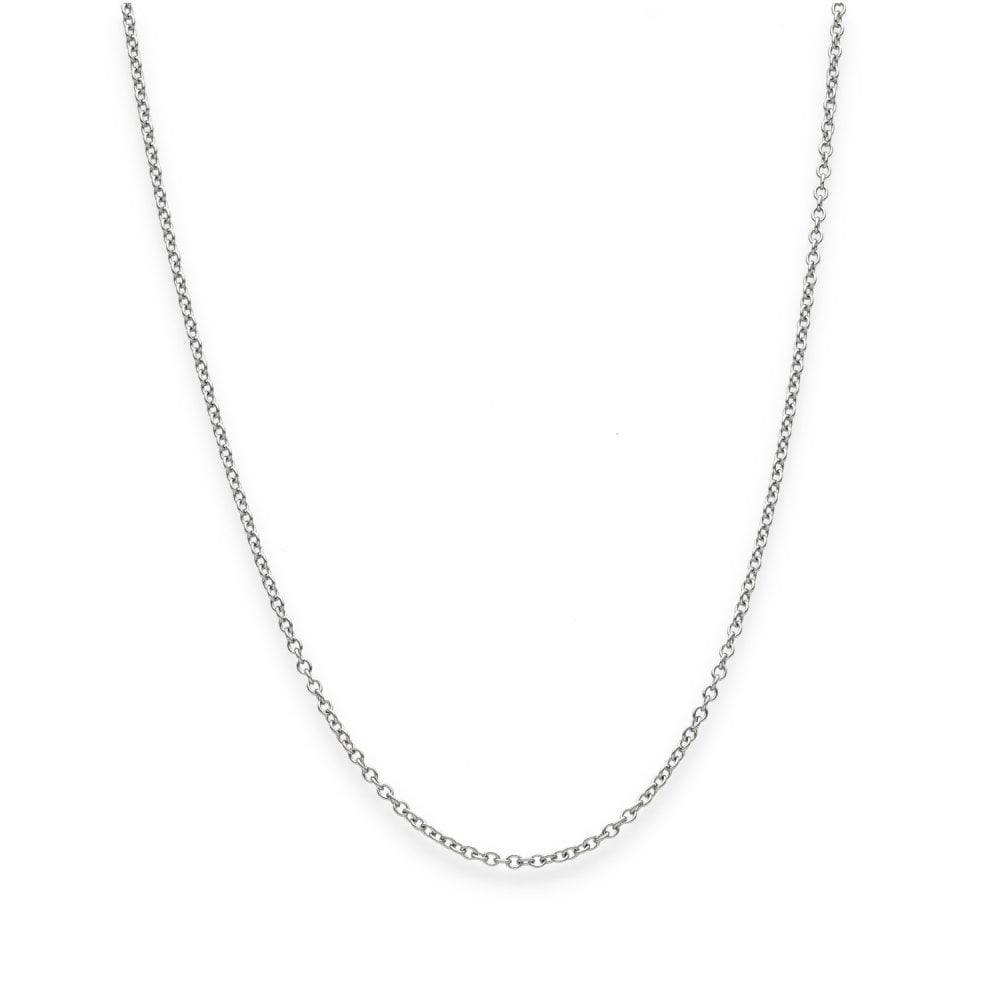 9ct White Gold Fine Trace Chain - 18" - 1.7g