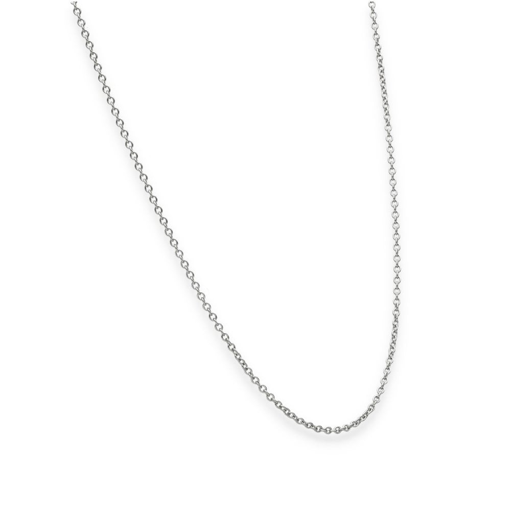 9ct White Gold Fine Trace Chain - 18" - 1.7g
