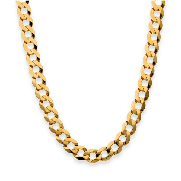 9ct Yellow Gold Flat Curb Chain - 22" - 15.1g
