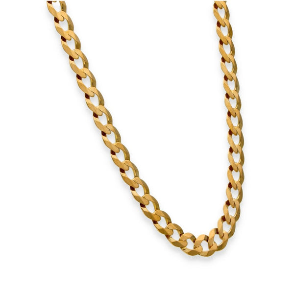 9ct Yellow Gold Flat Curb Chain - 22" - 15.1g