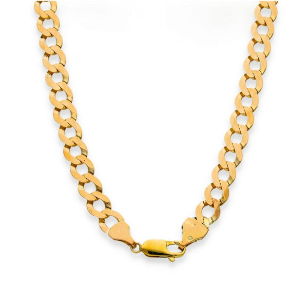 9ct Yellow Gold Flat Curb Chain - 22" - 15.1g