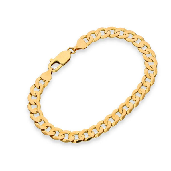 9ct Yellow Gold Curb Bracelet - 7.5" - 9.9g