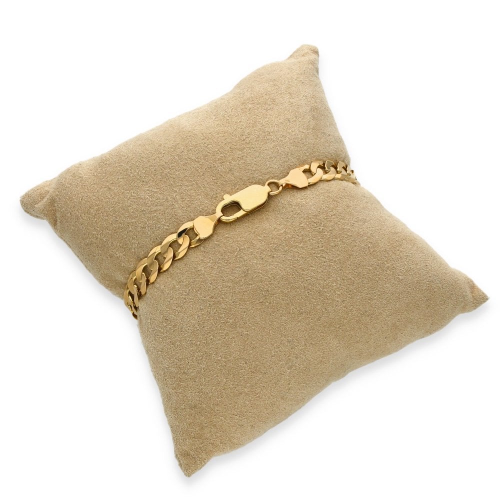 9ct Yellow Gold Curb Bracelet - 7.5" - 9.9g