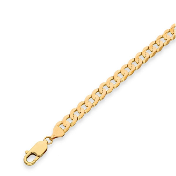 9ct Yellow Gold Curb Bracelet - 7.5" - 9.9g